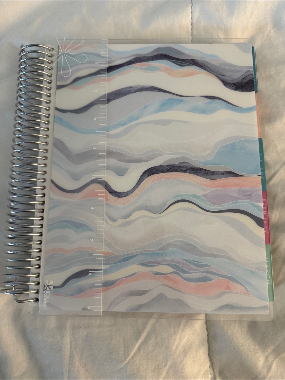 Erin Condren Swirl Pattern Spiral Planner - Pastel Blue & Pink